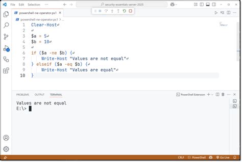 Syntax Of PowerShell Not Equal Operator