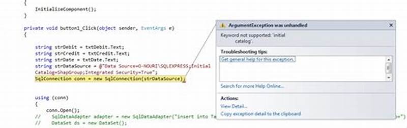 System Argumentexception  Keyword Not Supported  Initial Catalog