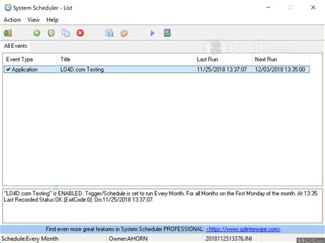 System Scheduler (Free Version With $30 Pro Option)