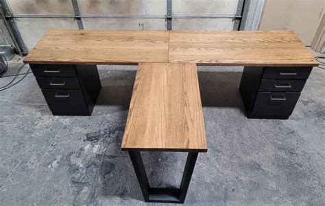 T Shaped Desk For Two Ikea The desk is made out of walnut wood with a shiny polish and has a