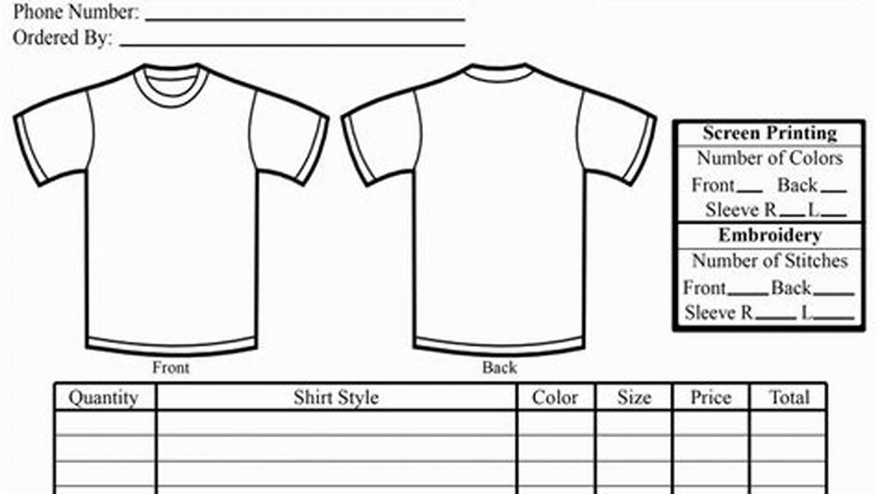 Unlock the Secrets of T-Shirt Order Forms in Word: A Guide to Efficiency and Success
