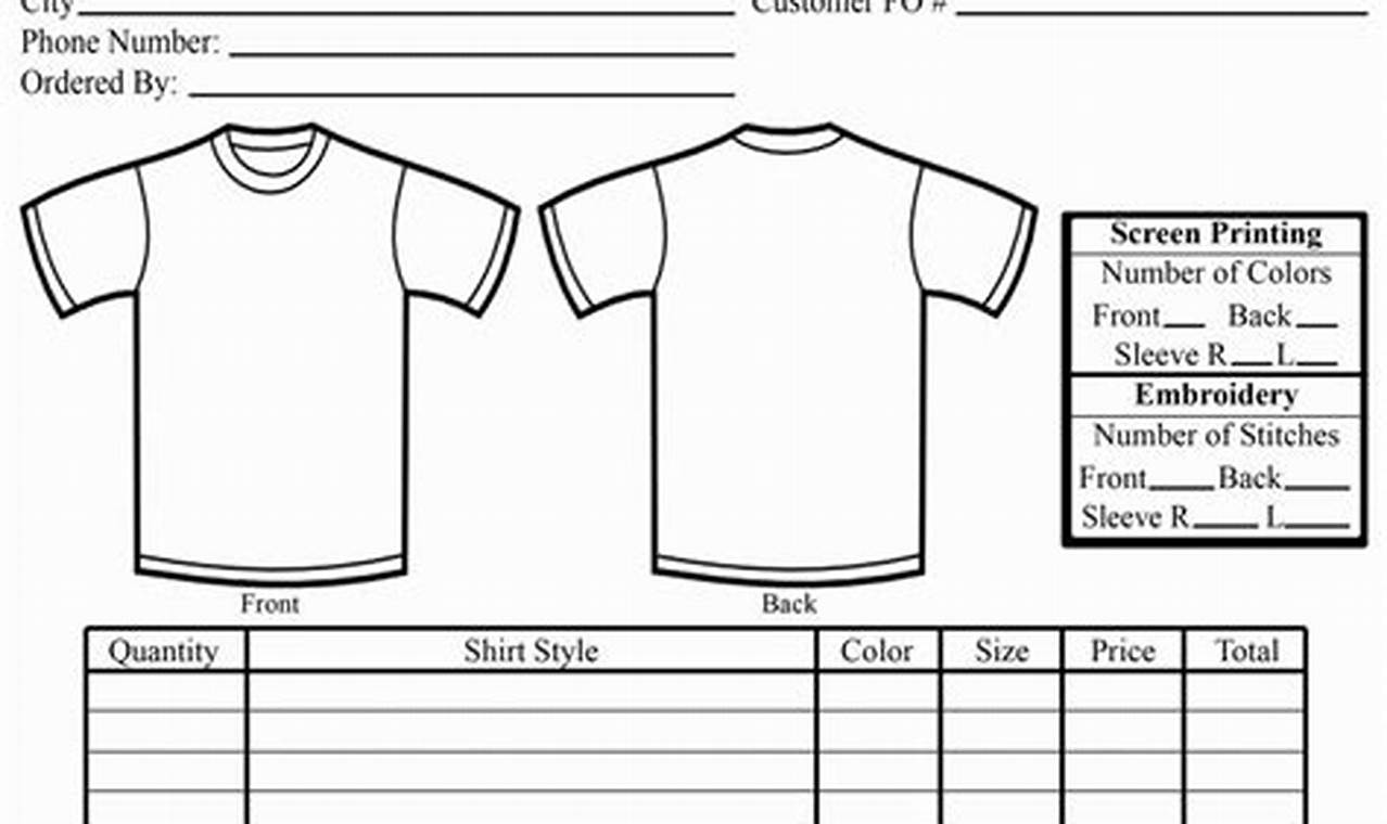 Unlock the Secrets of T-Shirt Order Forms in Word: A Guide to Efficiency and Success