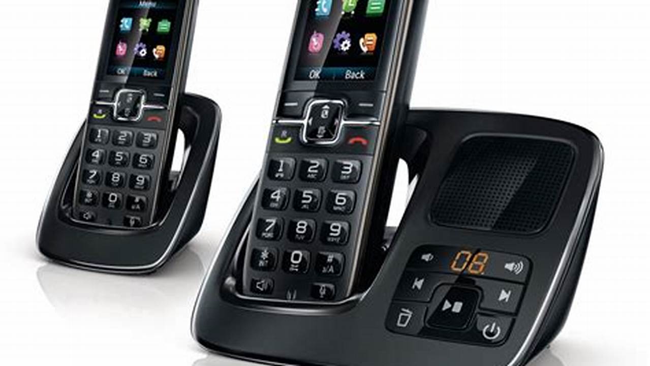 Téléphone Fixe Sans Fil Philips Linea 2 Combinés Noir