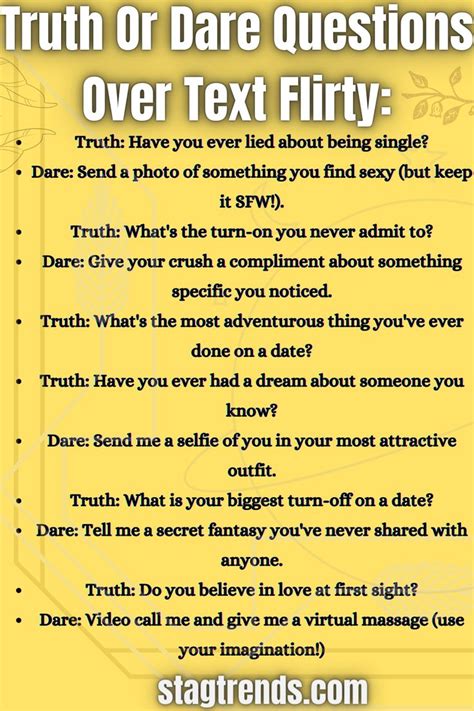Spice Up Your Texting Game with These Fun and Risqué Truth or Dare Questions