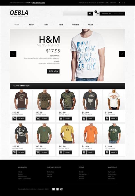 T Shirt Website Template