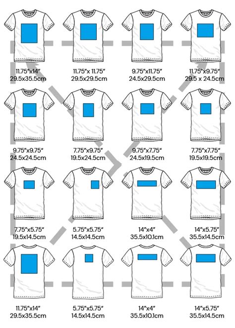 T-shirt Design Size Chart