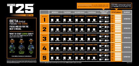 T25 Beta Calendar