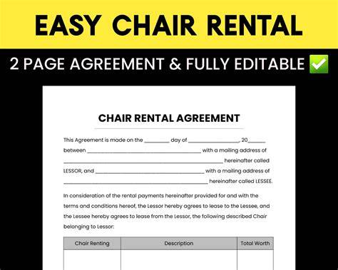 Table And Chair Rental Contract