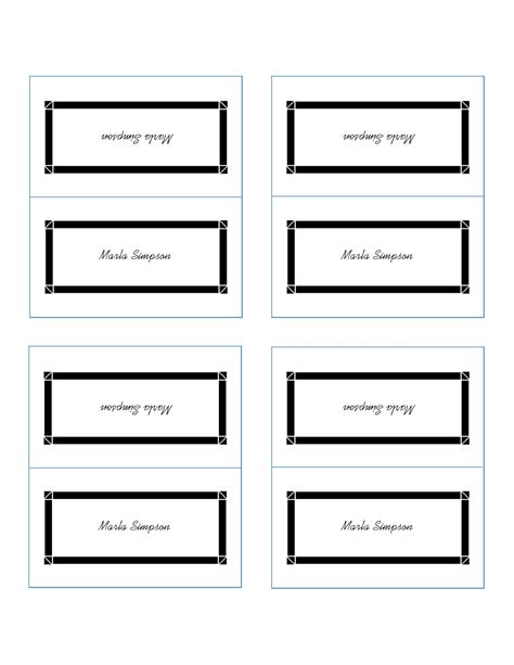 Table Place Cards Template Free