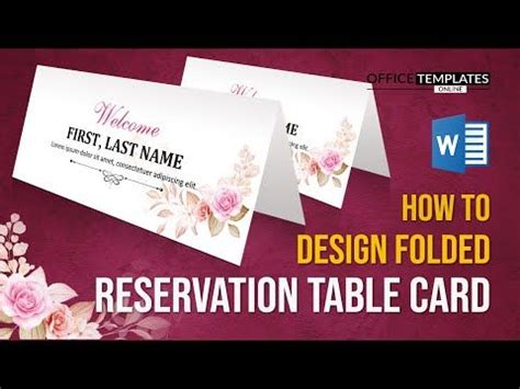 Table Reservation Card Template - SampleTemplatess - SampleTemplatess