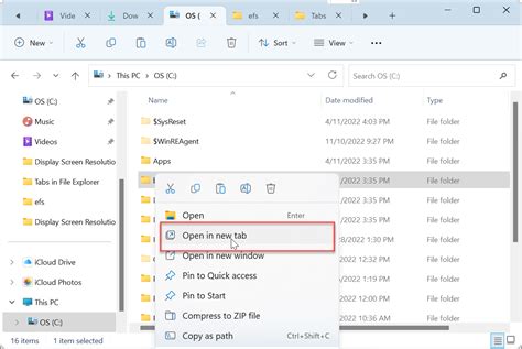 Tabs in File Explorer