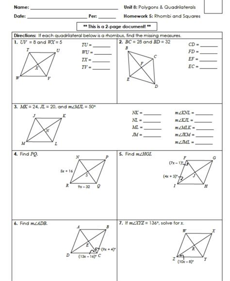 Tackling Rhombi Problems in Homework 5