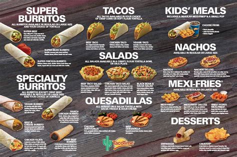 Taco Time Menu