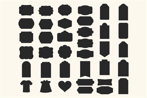 Download Tag Shapes Clip Art Bundle DXF Files