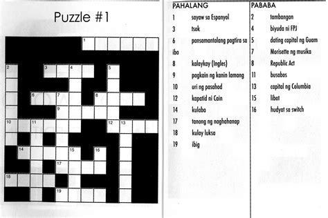 Tagalog Puzzles With Answers