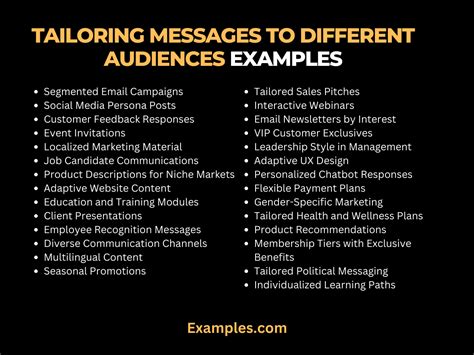 Tailoring Your Message Different Scenarios