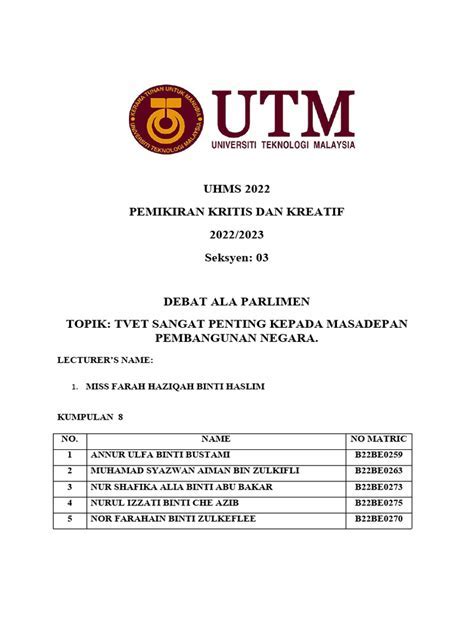 Tajuk Debat Ala Parlimen
