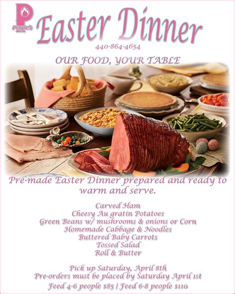 Take Out Easter Dinner Near Me
