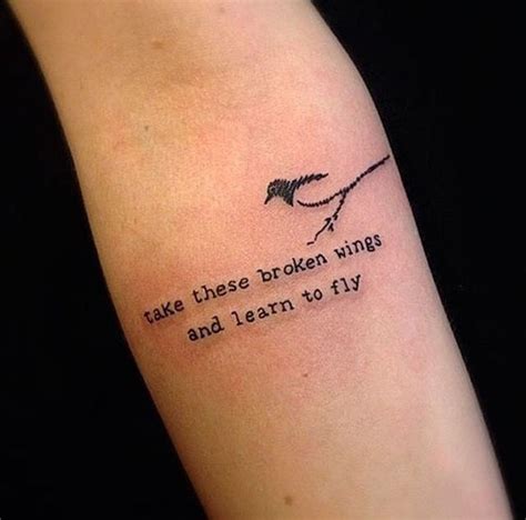 Take these broken wings and learn to fly!! Fly tattoo