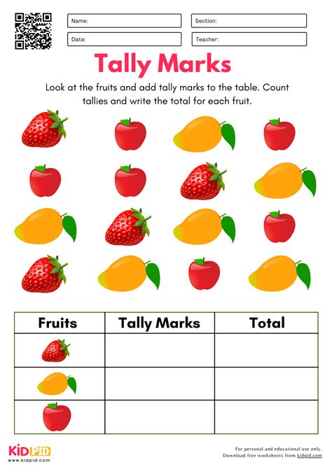 Tally Marks Worksheet