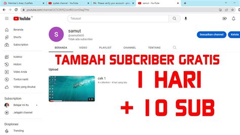 Tambah Subscriber Gratis