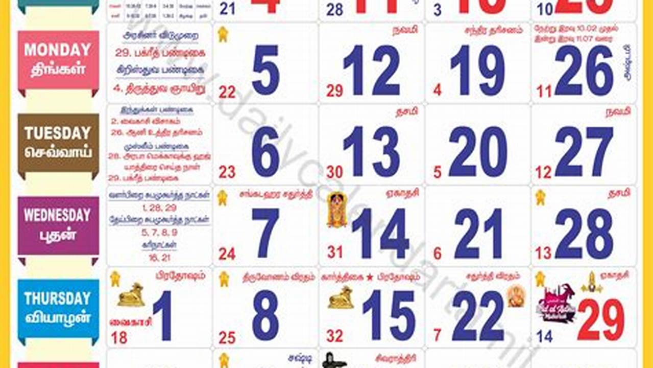Tamil Calendar 2024 June Schedule Free