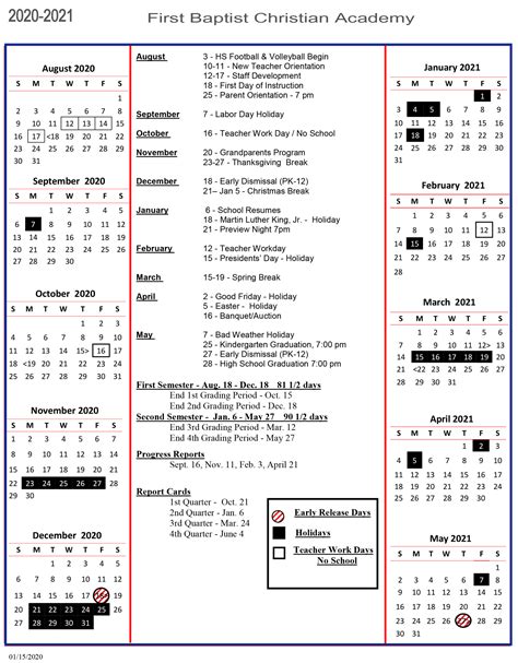 Tampa Academic Calendar