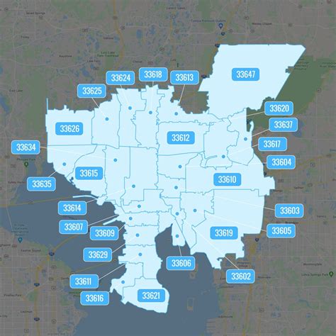 30 Tampa Fl Zip Code Map