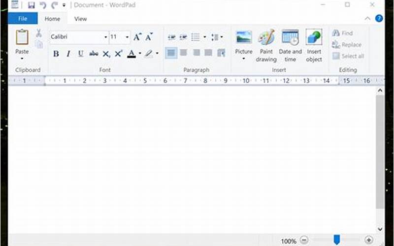 Tampilan Wordpad