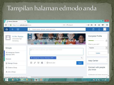 Tampilan Halaman Utama Edmodo