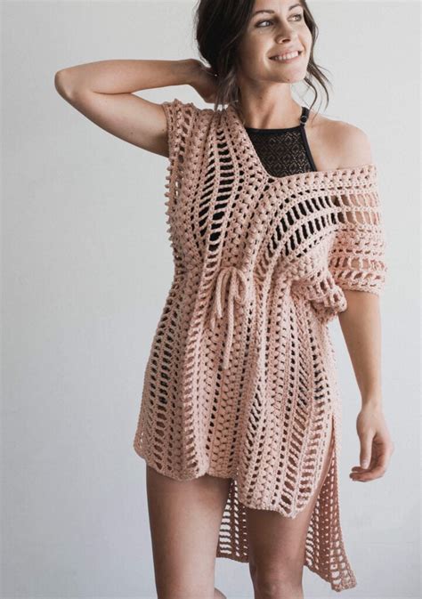 Tan Crochet Cover Up