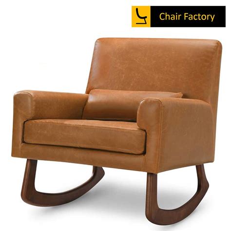 Tan Leather Rocking Chair