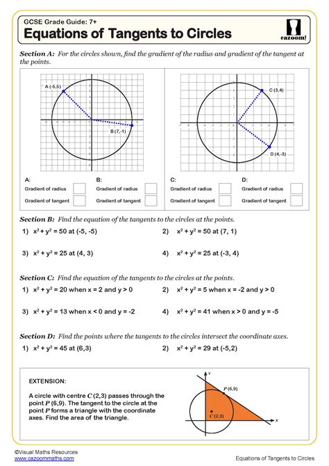 Tangents And Circles Worksheet