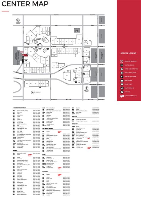 Tanger Outlet Map Of Stores