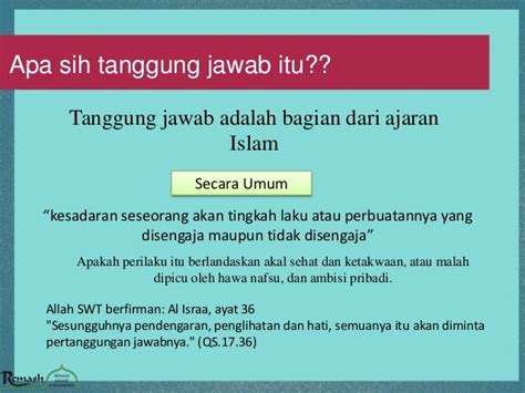 Tanggung Jawab dalam Ajaran Islam yang Disebut