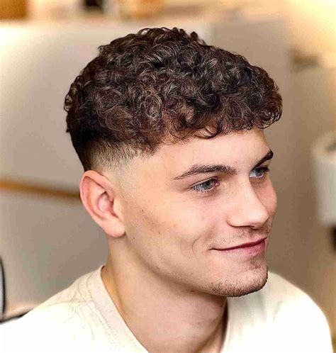 Taper Fade with Short Curls Men