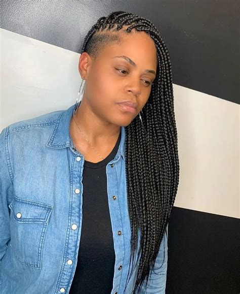Tapered Haircut With Box Braids