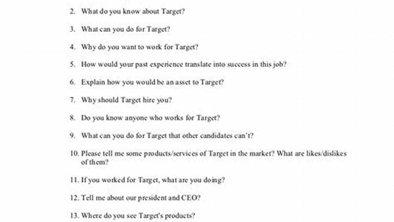 Target Recorded Interview Questions 2024 Answers