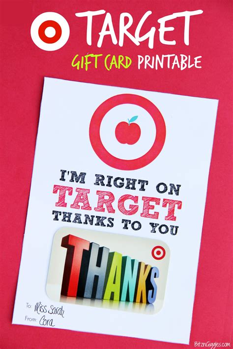 Target Teacher Gift Card Printable Free