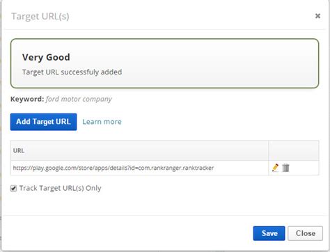 Target URLs for Precise Keyword Tracking Rank Ranger