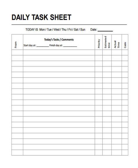86 [PDF] PRINTABLE TASK SHEET PRINTABLE DOWNLOAD DOCX * PrintableSheet