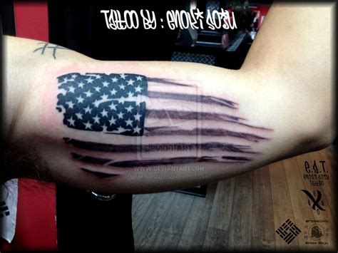 Tattered Flag Tattoo