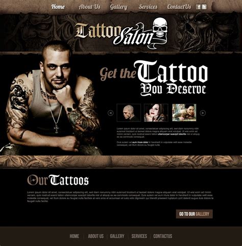Tattoo design HTML Template on Behance