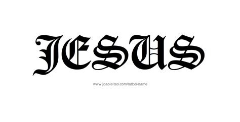 Like this but with a different font and not a cross next to it. Jesus tattoo design, Christian
