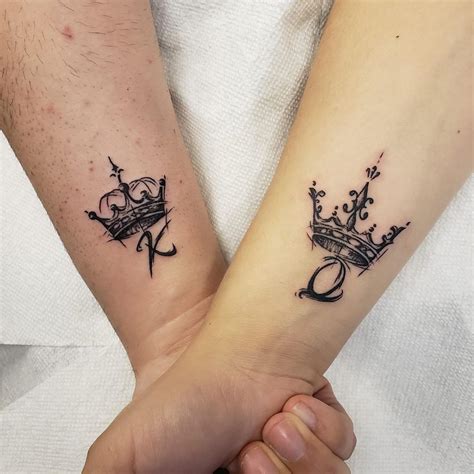 King and Queen Matching Couple Tattoos Images SheIdeas