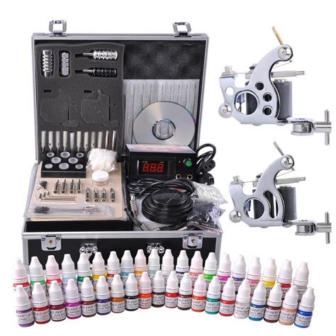 Starter Beginner Complete Tattoo Kit with Carry Case Coils