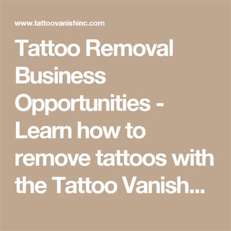 Laser tattoo removal a lucrative business opportunity?