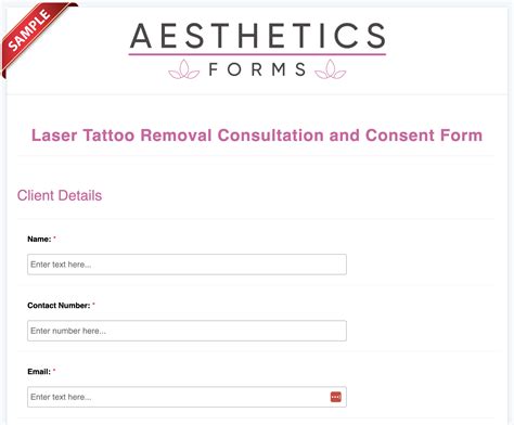 Laser Tattoo Removal Consultation and Consent Form