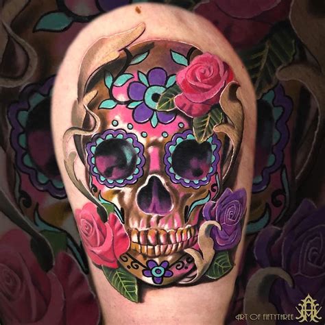 33 Crazily Sugar Skull Tattoos DesignBump