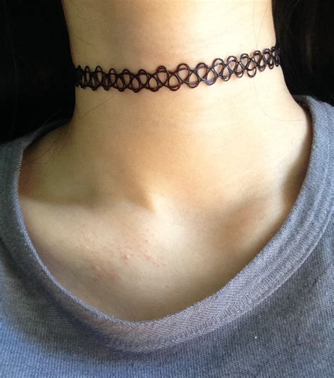 90's tattoo choker black or clear with glitter by